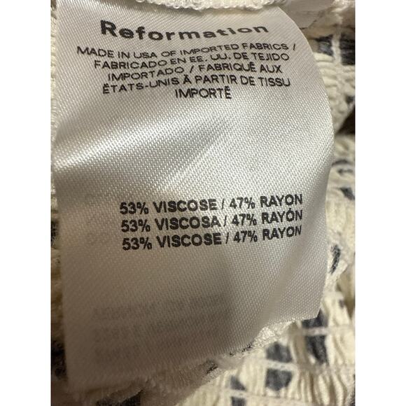 Reformation Reign White Black Polka Dots Long Sleeve Corset Bustier Crop Top 8 - Picture 5 of 5